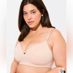 Torrid Dream Wire-Free Push-Up Bra in rose dust size 48D NEW NWT molded cups